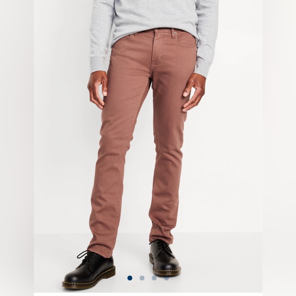 New WOT Old Navy slim fit Men's terracotta Brown Jeans size 29